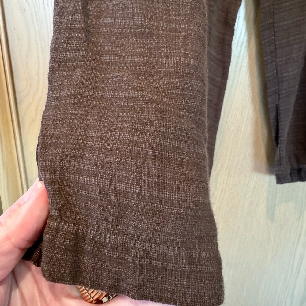 Eileen Fisher Brown Cropped Wide-Leg Pants - Picture 2 of 10